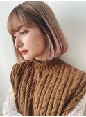 【堀惠洋平】ベージュ　大人ボブ　インナーカラー  20代/30代