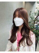 チョコブラウン×韓国ロングレイヤー(お客様スタイル)