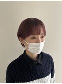 耳掛けショート　ピンクアッシュ