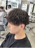 【チリつかないツイストスパイラルパーマ】刈り上げマッシュ
