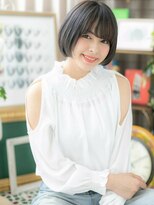 カバーヘア ブリス 志木南口駅前店(COVER HAIR bliss) ■黒髪ナチュラル小顔前下がりぶつ切りボブ201志木20代30代40代