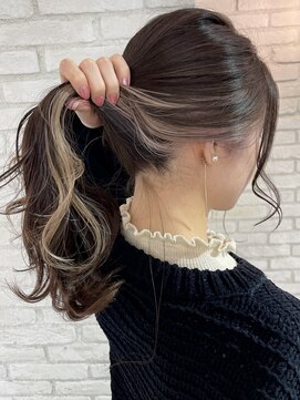 ロンドワン 三宮元町(Lond one) 隠せるインナーカラー/イヤリングカラー/ミルクティーベージュ