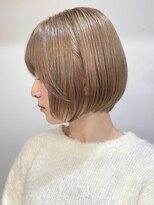 サンク 原宿 表参道(cinq)&nbsp;ショートボブ切りっぱなしボブタッセルボブミルクティーベージュ