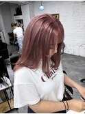 ダブルカラーミルクティーベージュレイヤーカット韓国ヘア