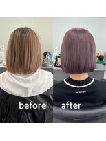 ガルボヘアー 桟橋店(garbo hair)&nbsp;ハイトーン ボブ　ケアブリーチ　カラーカット