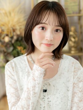 カバーヘア ブリス 上尾西口店(COVER HAIR bliss) 透けバングツヤ髪アースカラーくびレイヤーh3上尾20代30代40代