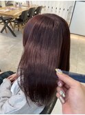 ブリーチなしワインレッド