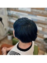 ハウオリ ヘアーワークス(Hauoli hair works)&nbsp;Wカラー、インディゴネイビー×インナー、ブルーターコイズ