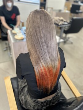 ヴィンスジオ 岐阜駅南(vince gio) オレンジ/エンドカラー/髪質改善トリートメント