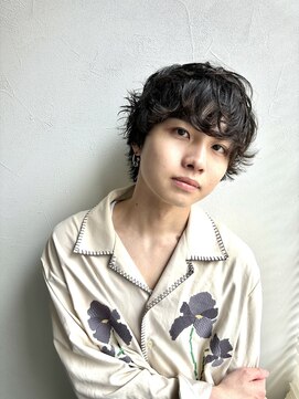 アンド グラフ(& Graph.) 無造作ニュアンスマッシュツーブロックメンズパーマ