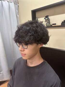 マッシュ×無造作パーマ