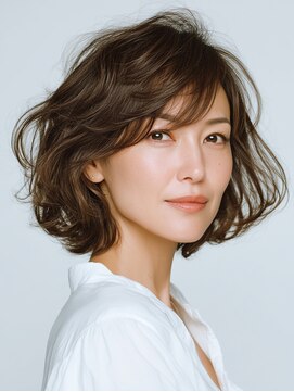 クラゲヘアー/小顔/ココアベージュ/オリーブグレー/川西