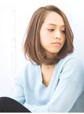 大人可愛いミディアム/アッシュベージュ/顔まわりカット/