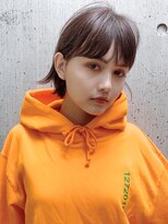 アイティー バイ アルバム 中野店(IT by ALBUM) シンプルボブ_オリーブカラーハイライトカラー_87227