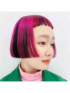 クク 渋谷(QUQU) コントラストピンクボブ