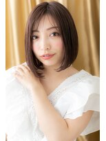 カバーヘア ブリス 川口(COVER HAIR bliss)&nbsp;シースルーバング前下がりワンカール透け感美髪ロングボブY川口