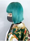 エメラルドグリーン_チェリーブラウンフェミニンロング_ba333331