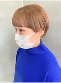 ミルクティーベージュ、透け感ベージュ、マッシュショート