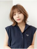 20代30代大人可愛いピンクベージュ丸顔マルチダボブ