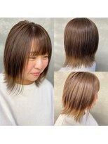 トゥージュ ベル(Toujours Belle)&nbsp;切りっぱなしボブ×ホワイトグレージュの裾カラー