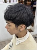 ショートマッシュ×ダークグレー