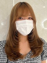 アンダーバーホワイトモデ 河内長野(_WHITE mode) ハイライトカラーミルクティーベージュレイヤーカット