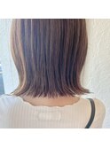 切りっぱなしボブ/ベージュ/20代/30代/40代