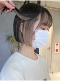大人ショートボブショートインナーカラー丸みショートカット