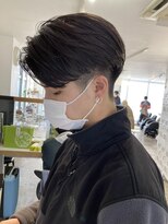 センターパートニュアンスパーマワンカールパーマカルマ韓国原宿