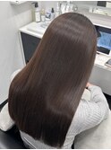 ロングヘアーチョコレートカラー髪質改善 赤坂見附