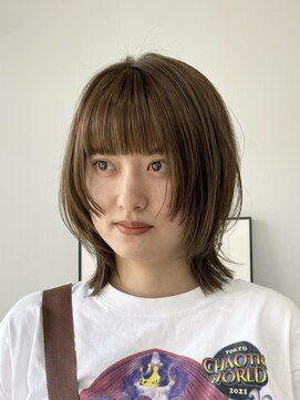ヘアー アイス 御器所本店(HAIR ICI) ブリーチなしカラーヘーゼルベージュミディアムレイヤー