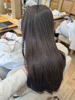 グレージュカラー ブリーチなし 透明感カラー 春カラー