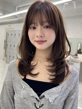 三鷹吉祥寺ロングレイヤーハッシュカットネイビーヘーゼル 