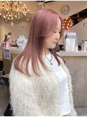 ピンクベージュ/ブリーチカラー/レイヤーカット【心斎橋】