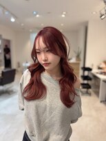 フサ(Fusa)&nbsp;韓国顔周りカット×チェリーレッド