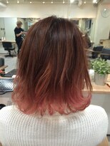 ペネロープ(Penelope)&nbsp;インナーカラーボブ オレンジベージュ×ピンク