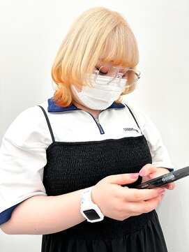 アンリ(Anli) 【Anli☆岩瀬萌】ホワイトベージュ デザインカラー ウルフ