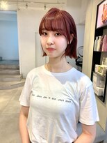 ゼスト パーク(ZEST PARK)&nbsp;ボブ 切りっぱなしボブ 前髪 ボルドーカラー 吉祥寺《宮坂紅》