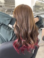 ジエクト カナウ(The Ect canow)&nbsp;裾カラーピンク/ベージュカラー/ブリーチ無し