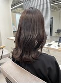 透明感グレージュ 赤み消しカラー レイヤーボブ