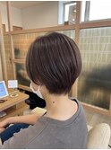 小顔ストレートボブ黒髪グレージュダークアッシュモード