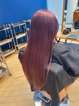 ユニ バイ マグ 長野店(Uni.by Mag) 大人ガーリー透明感ブリーチピンクラベンダーカラー