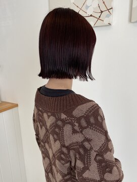 ナギ 栃木(nagi) ブリーチなしダブルカラーでボルドーカラー