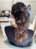 ポニーテール/お呼ばれヘアセット/結婚式ヘアセット