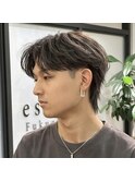 アッシュグレージュ/マッシュウルフ/メンズウルフ/博多