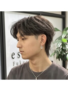 アッシュグレージュ/マッシュウルフ/メンズウルフ/博多