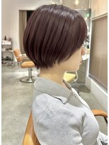 ヘア アンド スパ エジェリ プリム(hair&spa egerie prime)&nbsp;丸みショートボブ×大人ピンクブラウン