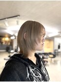 ウルフカット×ミルクティーベージュ