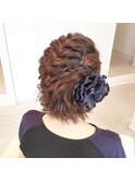 編み込みヘアアレンジ