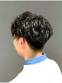 ビジネス束感マッシュ ツーブロック ゆるめツイストスパイラル